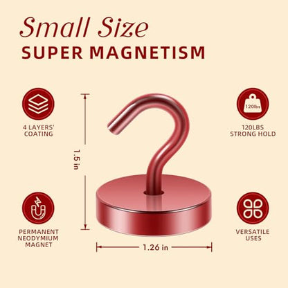 Magnetic Hooks Steel Tube Design for Cruise (Red / 130lb Magnetic Hooks)