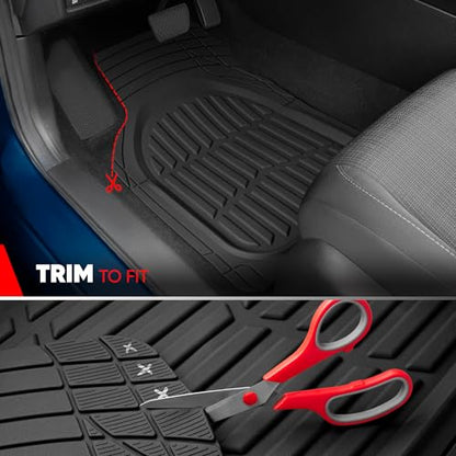FlexTough LITE Rubber Car Mats Full Set (Full Set Lite (Sedan, Compact) / Black)