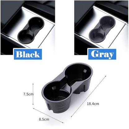 Car Center Console Cup Holder Insert Compatible with Tesla Model 3 & Y (Gray)