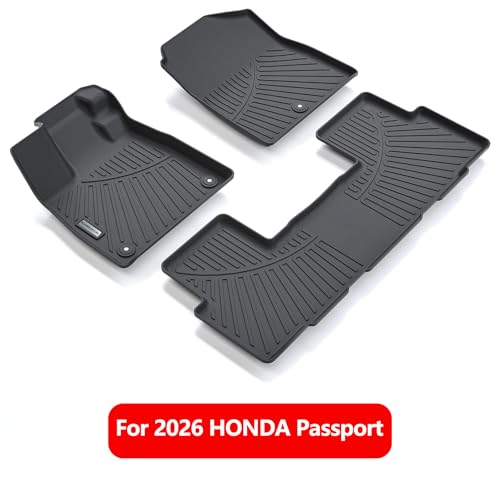 Floor Liners Floor mats for 2026 Passport TPE All Weather Protection 1st & 2nd Row Car Floor Mats Accessories (For 2026 Honda passport Floor Mats)