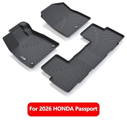 Floor Liners Floor mats for 2026 Passport TPE All Weather Protection 1st & 2nd Row Car Floor Mats Accessories (For 2026 Honda passport Floor Mats)