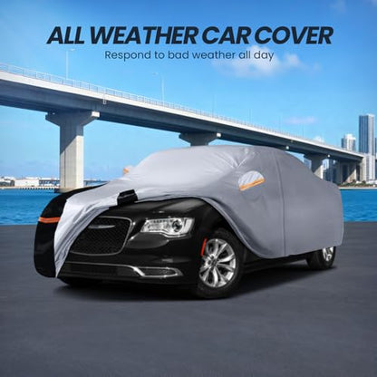 Multi Layer Car Cover Custom Fit for Chrysler 300 (W.Custom Fit Chrysler 300 / White Car Cover)