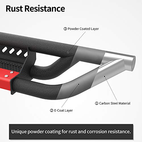 Paintable Running Boards Fit for 2007 (2 Door / Black+Red)