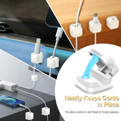 18 Pack Cord Organizer Holder (White)