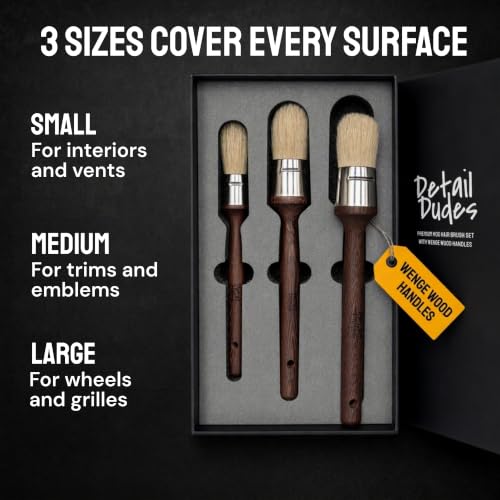 Premium Car Detailing Brush Set 3 (3-Pack)