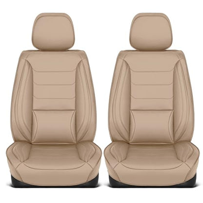 Curated Elite Leather Seat Covers for Cars & SUVs (Black/Beige (Elite) / Front Seats)