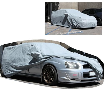 All Weather Waterproof car Cover Good for rain Snow uv Protection dust WRX STi Spoiler Civic Type (WD - (See Size Chart) / GRAY)