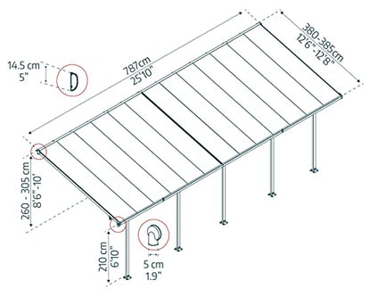 Canopia Feria 13' x 26' x 9' Metal Carport Canopy (13' x 26')