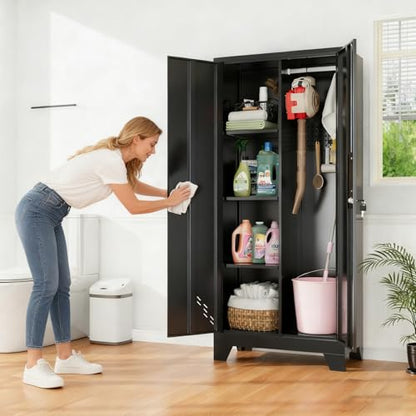 Metal Storage Cabinet (61" Black)