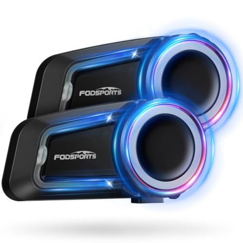 FX7 10 Rider Mesh Motorcycle Bluetooth Intercom with Music Share (FX7 Dual Pack)
