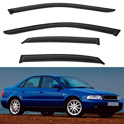 4pcs Window Visors Rain Guards for 96 (1996-2002 B5 A4/A4 Quattro B5 S4)