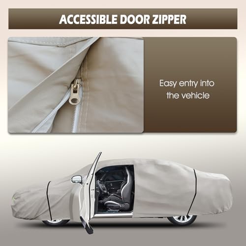 Car Cover Fit for Toyota Camry 1996 (Khaki / Custom Fit for Toyota Camry Honda Accord)