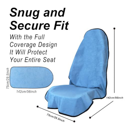 Car Seat Cover Protector Front Seats (1Pcs Front Seat Towel / Sky Blue)