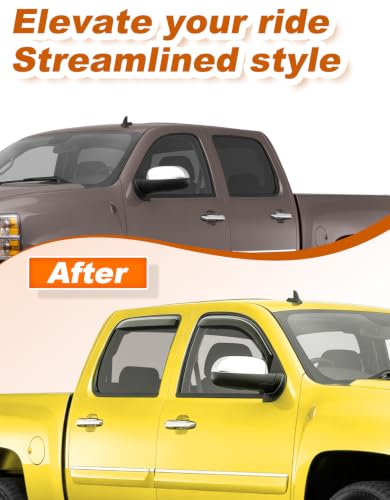 Window Rain Guards for 2007 (Fit for 2007-2013 Silverado/Sierra Crew Cab)