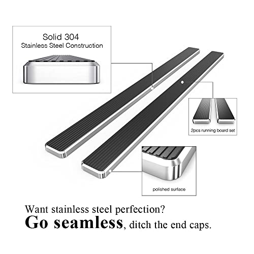 iBoard 5in Running Boards for F150 F250 F350 Regular Cab (Stainless Steel Polished / 5 Inches)