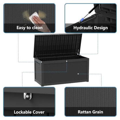 350 Gallon Resin Outdoor Storage Box (Black / 350 gallons)