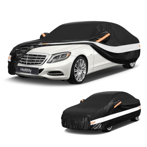 10 Layers Sedan Car Cover Custom Fit for Mercedes (Black Gray / Custom Fit for Mercedes-Benz S-Class)