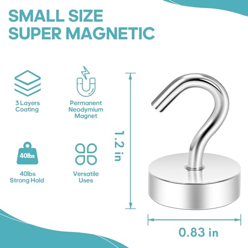 Magnetic Hooks Steel Tube Design for Cruise (Silver / 40lb Magnetic Hooks)