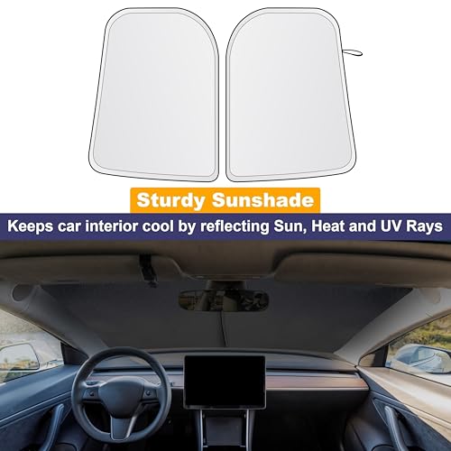 Tesla Windshield Sun Shade for Model 3 (Custom Size - Tesla Model-3 & Model-Y)