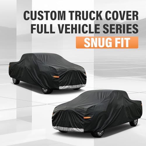 Truck Cover Waterproof All Weather (PE-Black / 5 T3 Fit Length Up To 228", Max Cab Length 149")