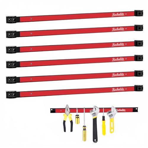 6 Pieces 24" Magnetic Tool Holder Strip (Red 6PC / 24")