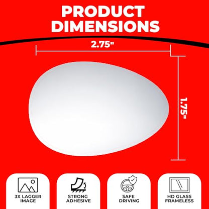 Blind Side Mirrors for the Car (Semi Oval / Pack of 2)