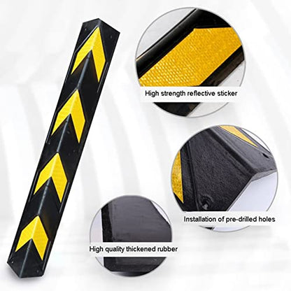 Reflective Rubber Wall Corner Guard (1pcs / Black+yellow)