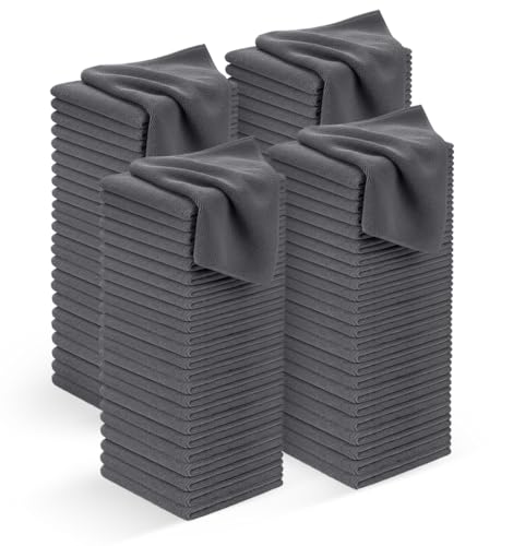 Microfiber Cleaning Cloths (Pack of 100 - 12x12 Inches / Grey)