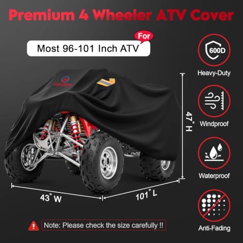 Comnova ATV Cover for 4 Wheelers (Black / 101 Inch)