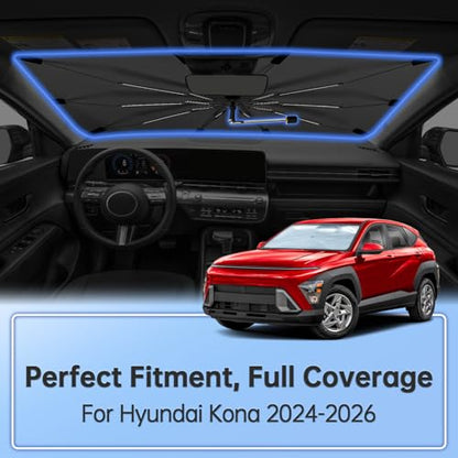 Windshield Sun Shade Umbrella for Hyundai Kona 2024 (for Hyundai Kona 2024-2026)