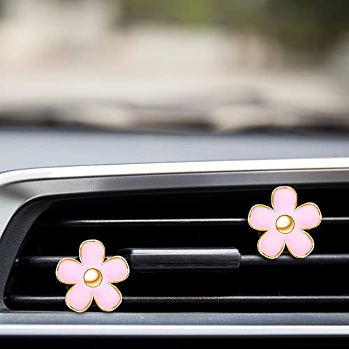 6 Pcs Daisy Vent Clips for Car (Pink / 1 Count (Pack of 6))