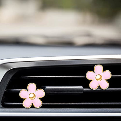 6 Pcs Daisy Vent Clips for Car (Pink / 1 Count (Pack of 6))
