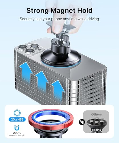 for MagSafe Car Mount [Strong Magnet&Metal Clip] Vent Phone Holder (black)