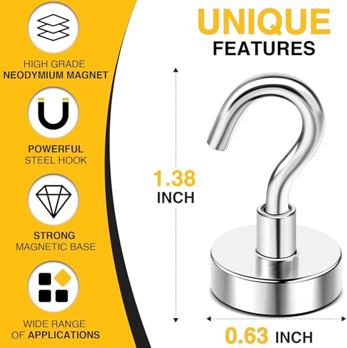 Magnetic Hooks (Silver / 0.63in)