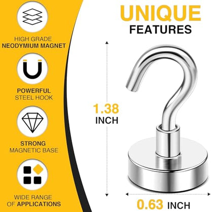Magnetic Hooks (Silver / 0.63in)