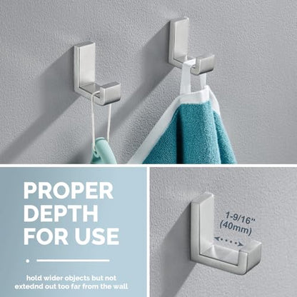 Towel Hooks Brushed Nickel (4 Pack / Brushed Nickel)