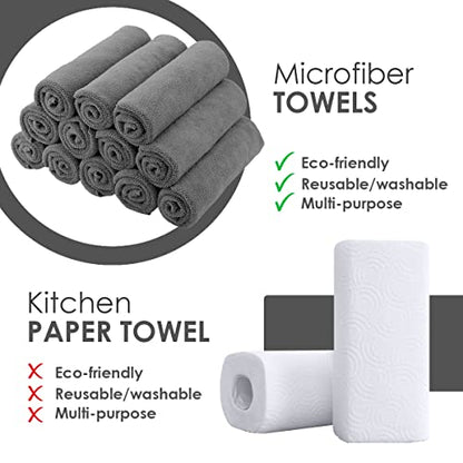 Microfiber Cleaning Cloths (Pack of 36 - 16x16 Inches / Grey)
