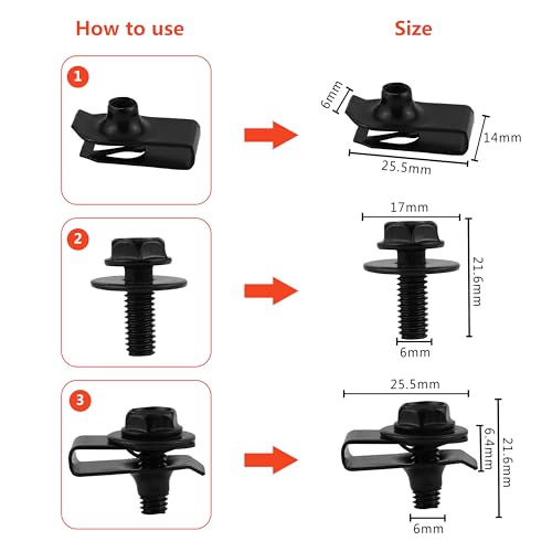 Compatible with Ford GM Toyota Honda Nissan Car Push Retainer Clips 1045pcs with 30 Popular Push Pins for Auto Parts Sizes (Car Clips 1045PCS-Red)