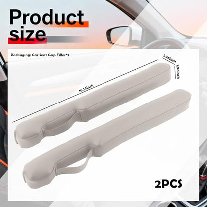 2026 2PCS Upgraded Car Seat Gap Filler with Fixing Ring (Light Beige)