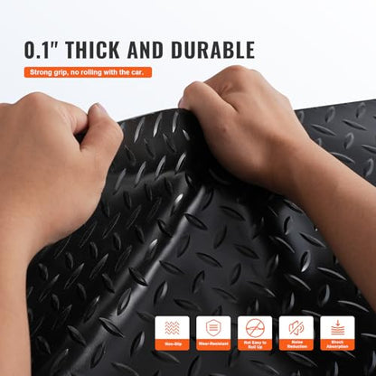 Garage Floor Mats (Black / 204.7"L x 43.3"W x 0.1"Th)