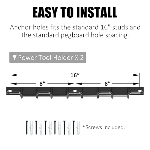 Wall Mounted Power Tool Organizer Holder (Power Tool Holder 2 Pack)