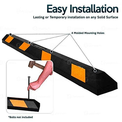 Parking Stopper for Garage Heavy Duty Rubber Parking Curb Stops 72” Garage Parking Stops 50 (50-Pack Black)