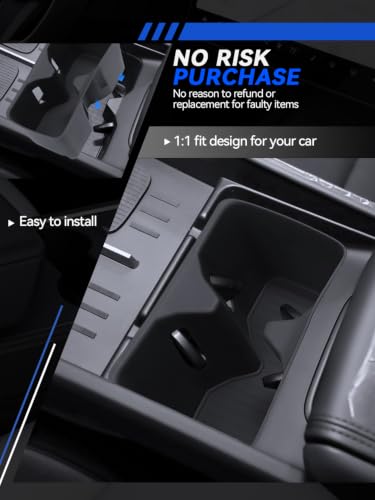 for Santa Fe Cup Holder 2024 2025 2026 Santa Fe Hybrid Accessories 5 Pcs Set Center Console + Second Door + Third Row Cup Holder Insert (for 2024-2026 Hyundai Santa Fe)