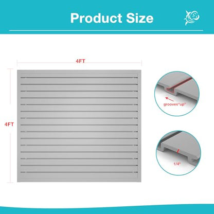 Slatwall Panel Wall Storage Systems (4x4ft / Grey)