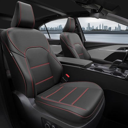 Custom Fit Seat Covers for Toyota Camry 2025 2026 Hybrid (Black With Red Trim / 2025-2026 Camry LE SE)