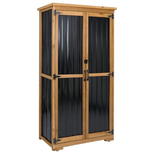 Outdoor Storage Cabinet (Black / 32" x 16" x 66")