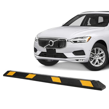 Heavy Duty Rubber Parking Curb1 with 8 Reflective Strips