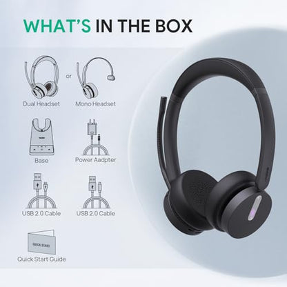 WH64 Dual DECT Bluetooth Wireless Headset for Phone PC Mobile Teams (Stereo)