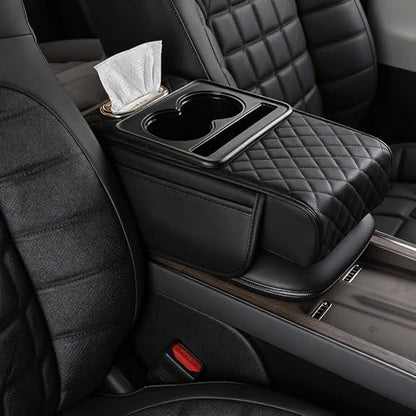 Automotive Armrests Car Console Organizer and Console Cover (Black)