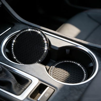 Bling Car Cup Coaster (2 Count / Black and Black)